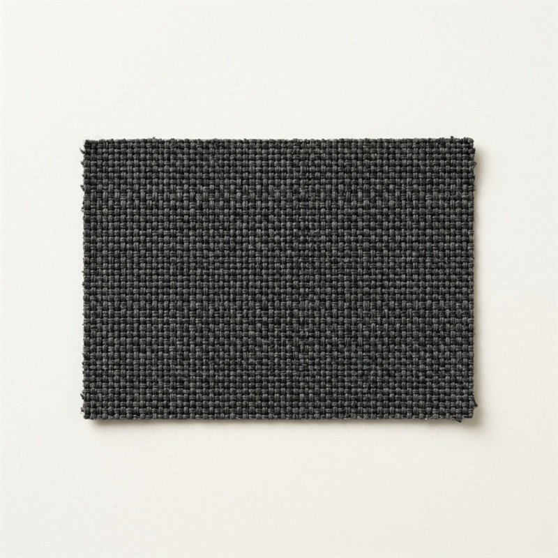 Deep charcoal grey woven outdoor performance awning fabric sample