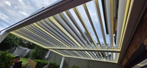 Residential louvered pergola installation in Parramatta, Sydney NSW